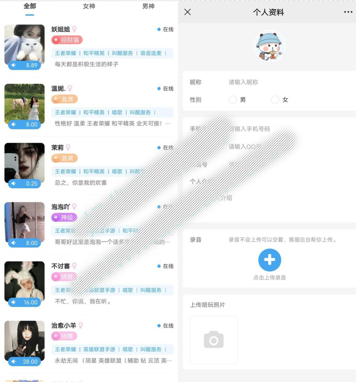 全网首发游戏陪玩系统/语音聊天系统商业版源码附详细教程,网站源码,源码,免费,软件,资源,教程,第4张